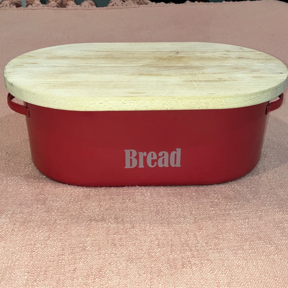 Charming Bread Storage Box with Wooden cutting board Lid